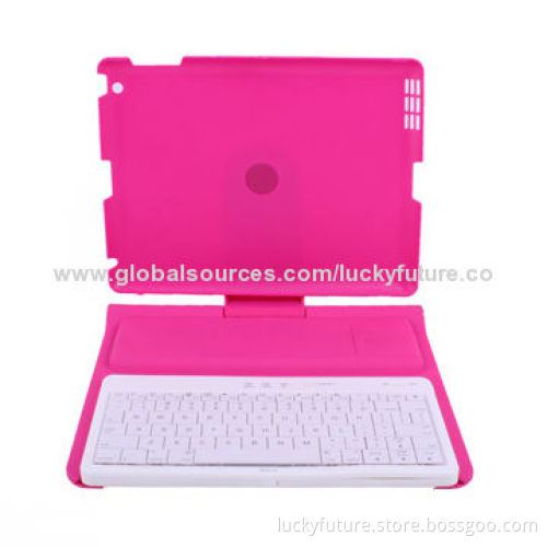 Protective 80-key Plastic Push-pull Rotatable Bluetooth Keyboard for iPad 2/3/4, Pink/Black/White